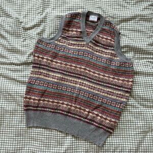 Ben Silver Lambswool Fair Isle Sweater Vest